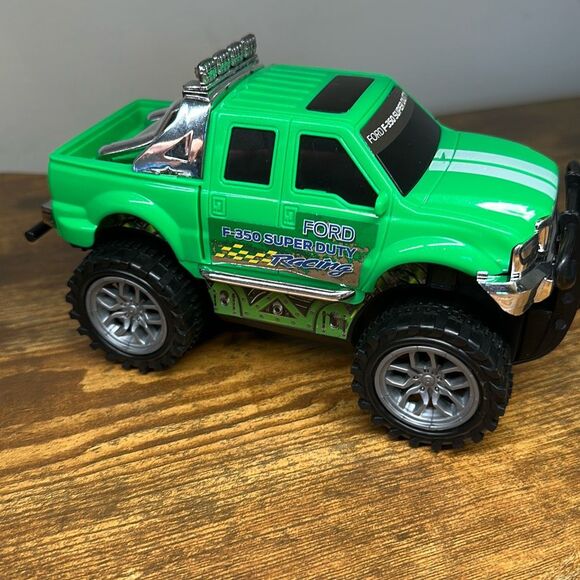 Ford F-350 Super Duty Blue Green Plastic Truck set of 2 Made in China - Picture 3 of 8